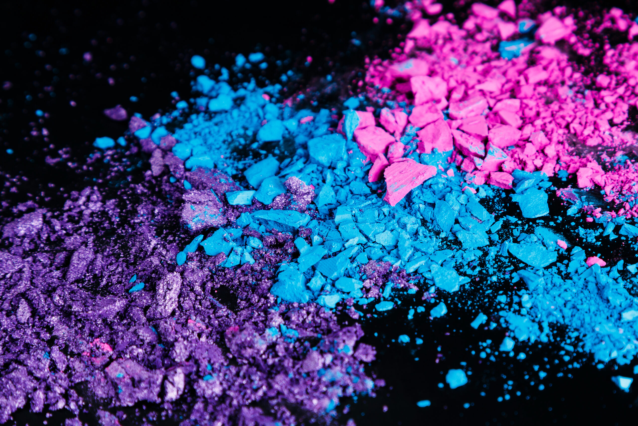 Close up of crushed eye shadows